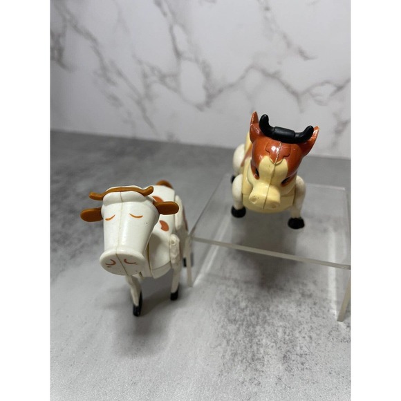 Vintage Fisher Price Little People Lot of 2 Farm Posable Cows Replacements - Picture 5 of 10